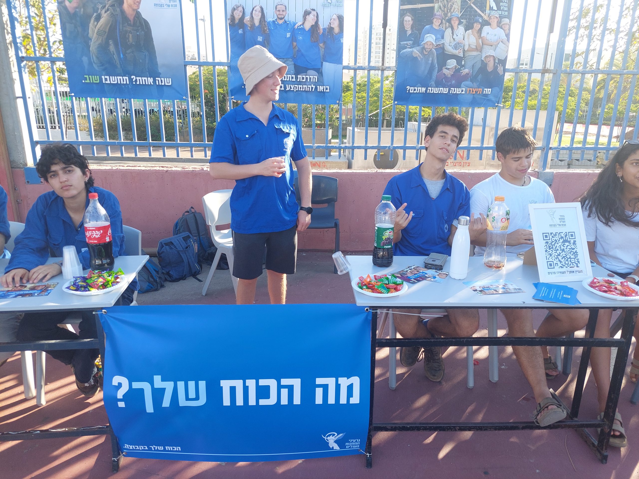 שינשינים בגרעיני השפעה של המחנות העולים בחולצות כחולות